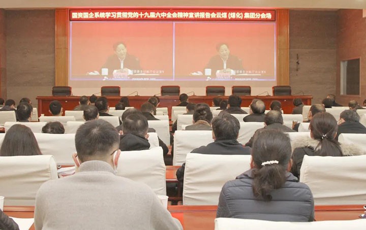 云煤（创世大发）集团组织收看党的十九届六中全会精神国资国企系统宣讲报告会